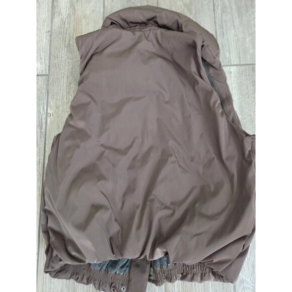 Gap Puffer OliveGreen Lined Pockets Full Zip Women’s Sz M Bubble Sleeveless Vest - Picture 3 of 10